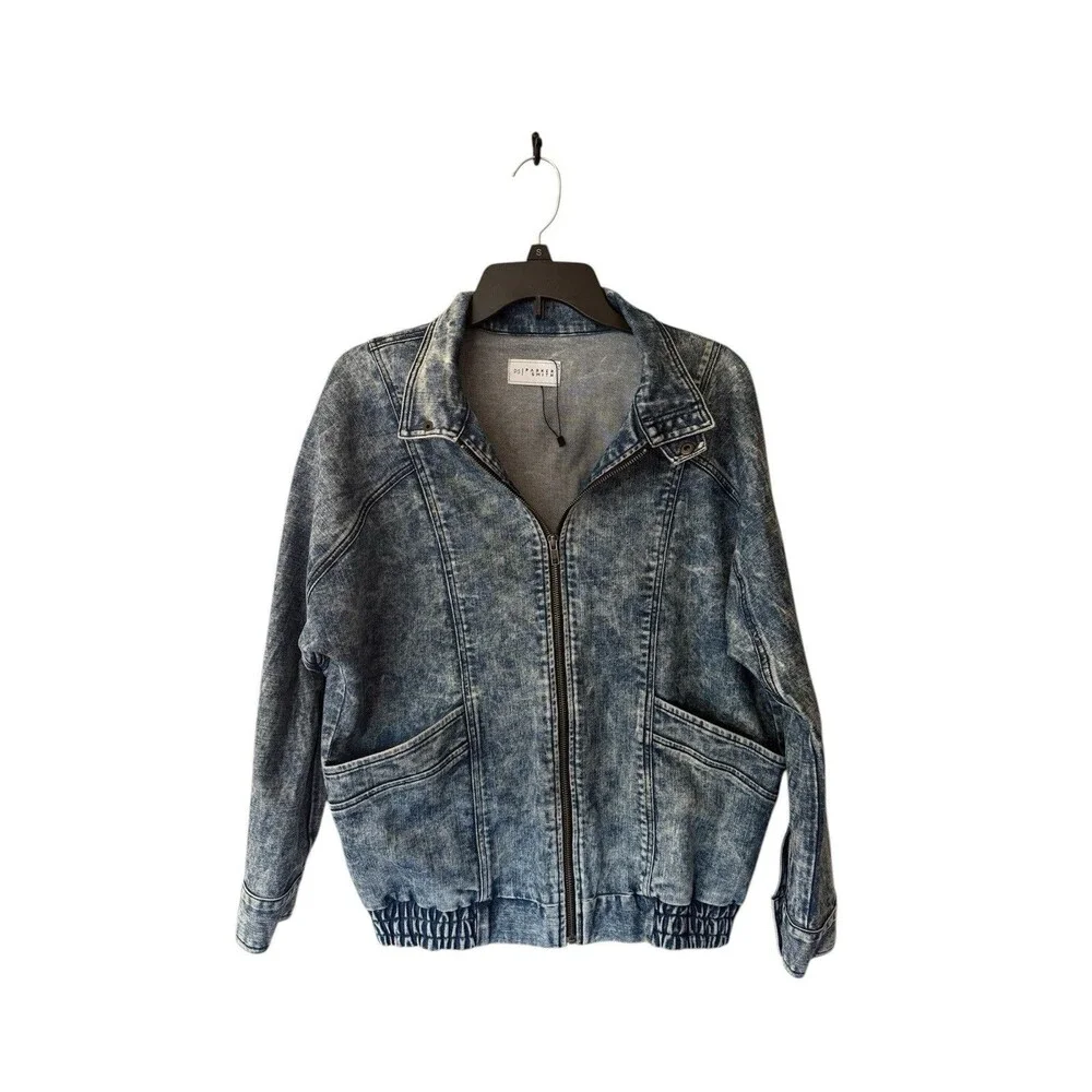 Parker Smith Denim Full Zip Jacket Vintage Inspired Acid Wash Blue Finish Womens - Picture 8 of 12